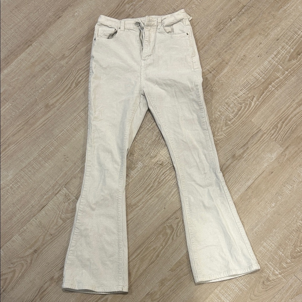 White Flared Corduroy Pants